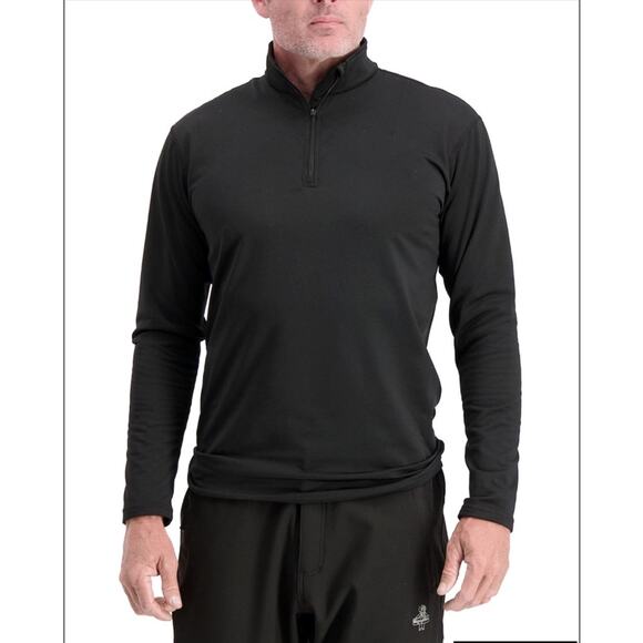 Refrigiwear Flex-Wear Black Pullover Quarter Zip Performance Top Men’s Medium - Picture 1 of 7